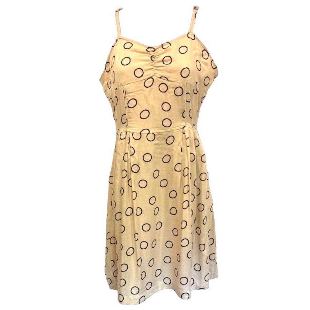 Anthropologie Tulle Cream & Black Polka Dot Dress NWT Size Small
